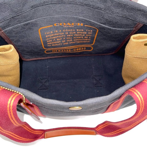 NEW COACH Spin Tote 42 Signature Jacquard in Black/Red - Picture 8 of 14